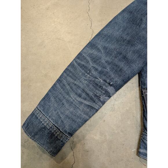 VTG 60-70 Lee Denim Jean Jacket 91B 36R Quilted Teardrop Talon Custom Honeycomb - Picture 2 of 16